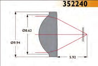33mm Numerical Aperture 0.45 RMS WFE < 0.050 Focal Length 6.69mm Magnification Infinite Clear Aperture 5.75mm Center Thickness 2.85mm Working Distance 4.