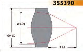 82mm Scratch/Dig 40-20 Design Wavelength 830nm Outer Diameter 4.50mm Numerical Aperture 0.55 RMS WFE < 0.