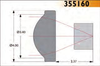 80mm Numerical Aperture 0.30/0.30 RMS WFE < 0.070 Focal Length 1.16mm Magnification 1.0 Clear Aperture 1.14mm Center Thickness 1.