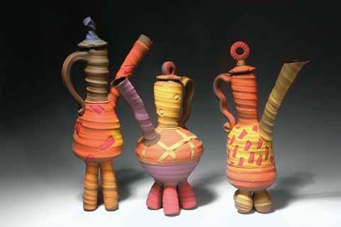 9 Artists Using Colorful Underglazes by David L. Gamble Teapots, by Jim Kemp. Jim uses a low-fire red clay body and airbrushes underglazes onto the greenware.
