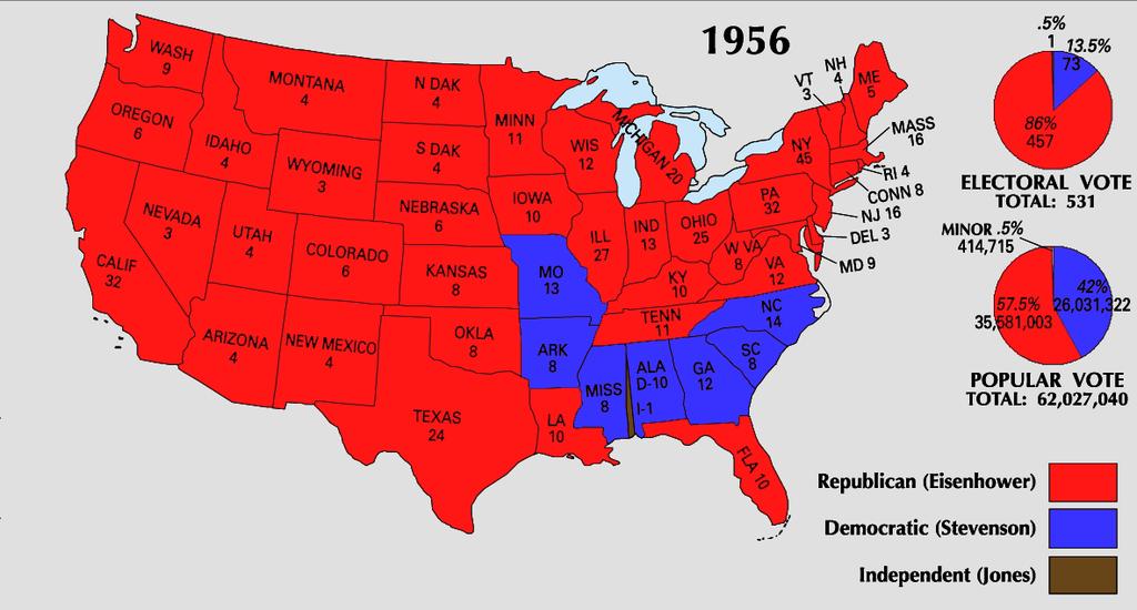 ELECTION OF 1956 REPUBLICAN: Dwight D.