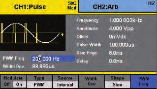 Generate up to 10 harmonics with independent amplitude and phase settings. Common Features 4.