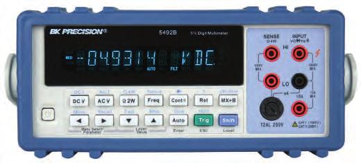 Multimeters Bench DMM's 5492B 5½-digit Multimeter Model 5492B is a versatile 5½-digit, 120,000-count bench multimeter suitable for applications in education, service, repair, and manufacturing.