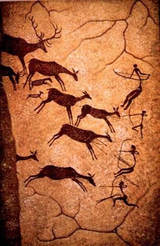 Paleolithic humans produced works of art such as cave paintings, Venus figurines, animal carvings and rock paintings Paleolithic art can be divided into two categories: Figurative art such as cave