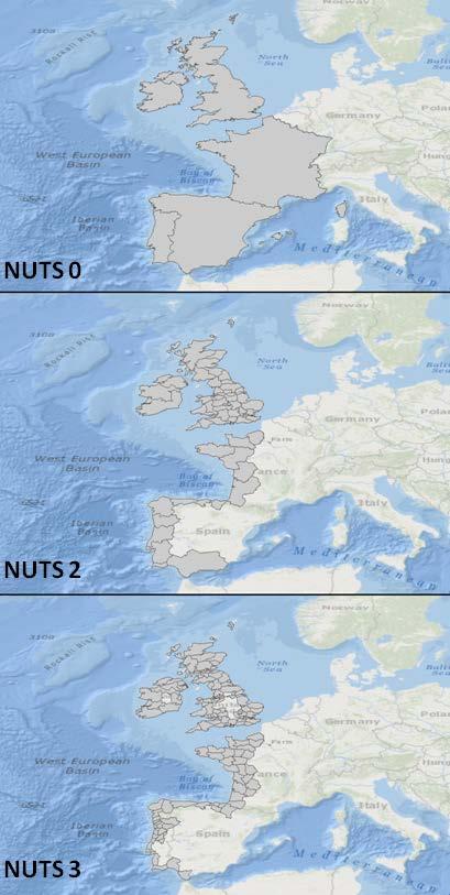 Foley et al.: European Atlantic Marine Socio-Economic Framework Figure 3. NUTS boundaries for the Atlantic regions.
