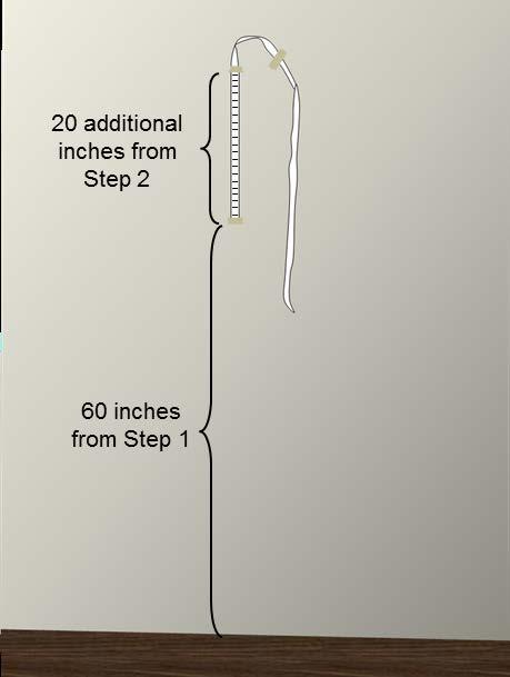 Figure 9: Reference image for tape measure setup. 3. Stand up straight in front of the tape measure with your back touching the wall.