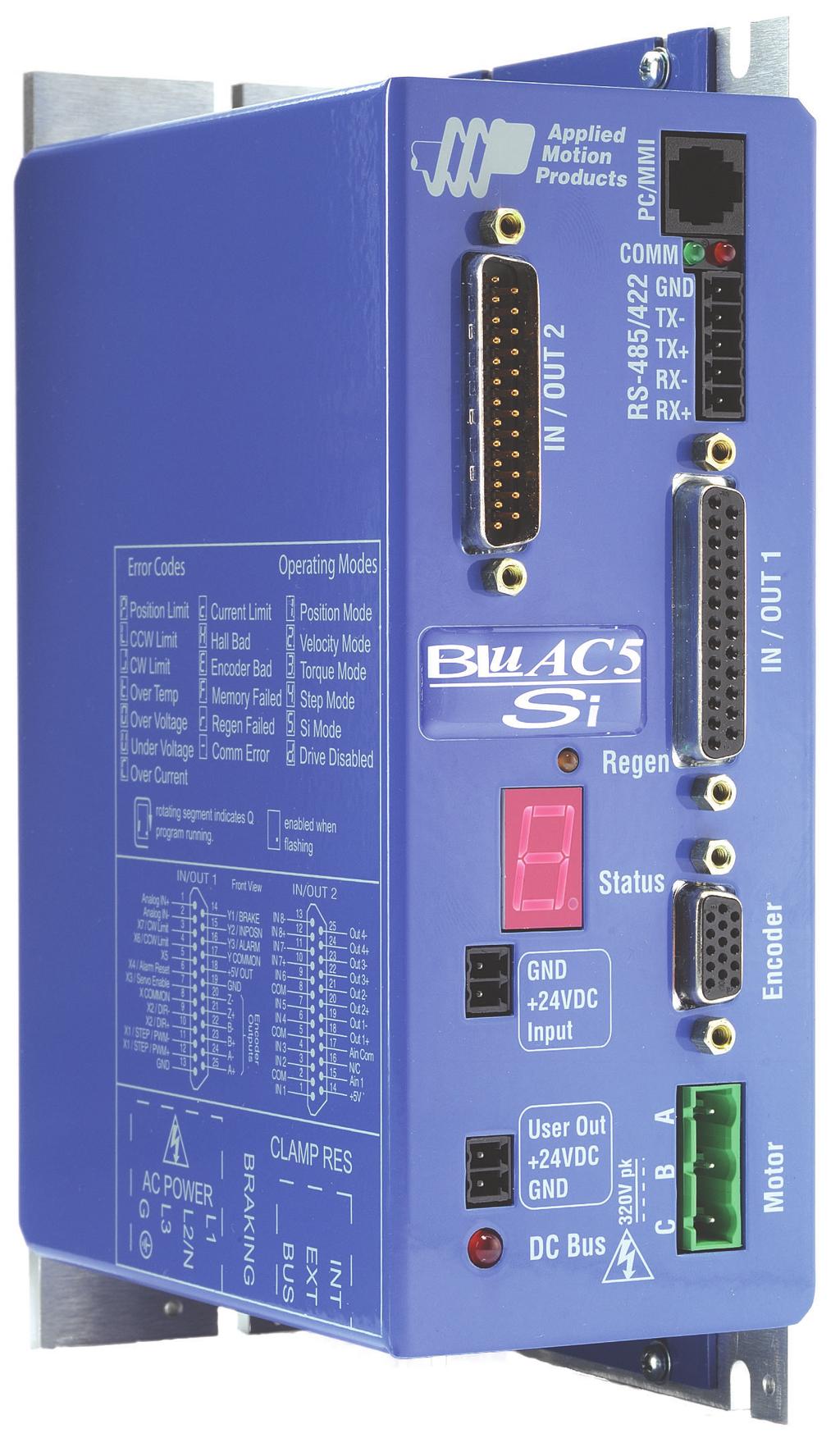 BLuAC5 Brushless Universal Servo Amplifier Description The BLu Series servo drives provide compact, reliable solutions for a wide range of motion applications in a variety of industries.