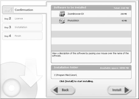 6 Review the installation settings and click [Install].