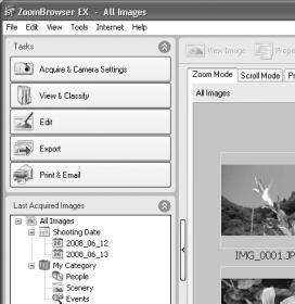 20 Using the Software on the Windows Platform The Basics Printing Images There are three methods for using ZoomBrowser EX to print