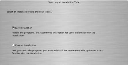 44 Using the Software on the Macintosh Platform Preparations 5 Select [Easy Installation]