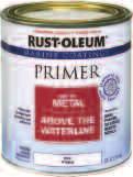 R U S T - O L E U M M A R I N E C O A T I N G S Outdoor Level Topside Paint Quart Fiberglass, wood and metal surfaces above the waterline glass and some plastics or surfaces that and Semi- 2-4 hrs.
