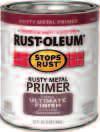 Rusty Metal Primer -up.45 oz. Fish-Oil Rusted metal Galvanized metal when top coated 2 hrs 24 hrs. Directly prime specific areas that are rusted. Brush in cap makes it quick and easy.