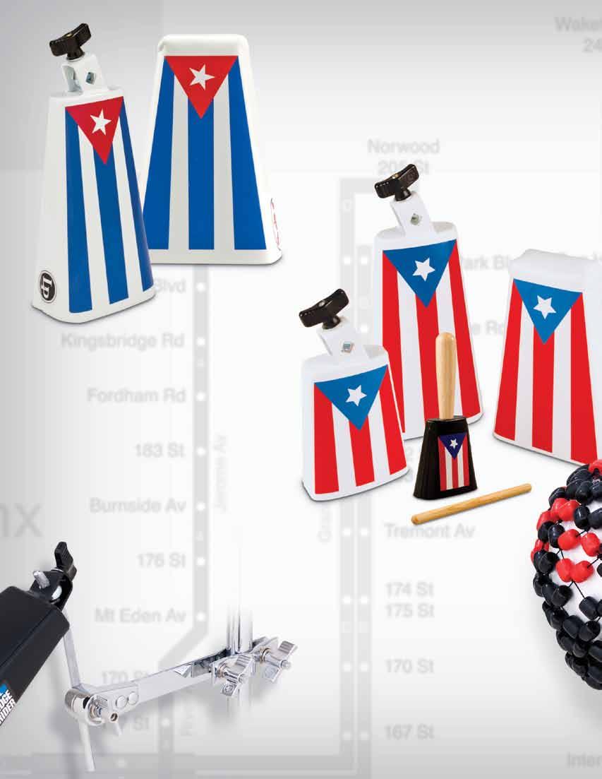 LP Heritage Series Cuban Cowbells Durable white bell with Cuban Flag graphics Graphics are dye-sublimated and will not scratch or chip Premium quality steel made from specially developed tooling Made