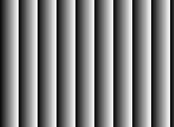 This pattern continues until column 2047 where the pixels have a value of 1023. A third stripe begins in column 2048.