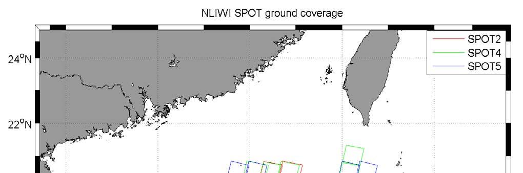 Figure 1 shows the satellite collection coverage for the SC07 experimental region. Figure 1: Left: SAR coverage for April/May 2007 over the Luzon Straits.
