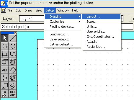 Choose Setup Drawing Layout (Figure 4) Select Set for CNC Device (Figure 5).