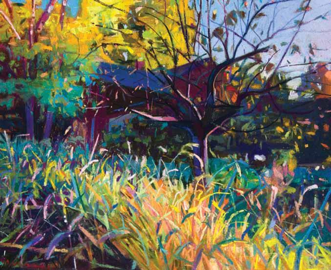 Charles Basham takes his color choices to the saturated extreme in his pastoral paintings, yet he maintains he s capturing what he actually sees the cool, bright blue shadows and vibrant pinks, even