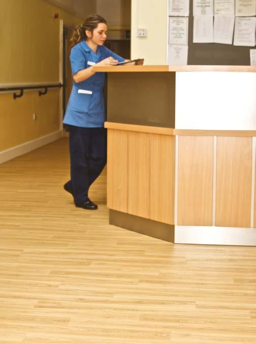 Wood fx can be used throughout an educational facility wherever there is risk of water spillage and contaminants.