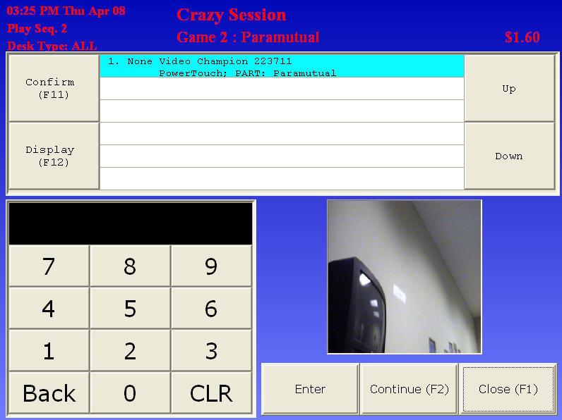 Verify Winner Caller Prompting When a player gets a bingo on a PowerTouch, the PowerPlay will automatically switch to the Verification screen: The Verification screen contains a list of all the cards
