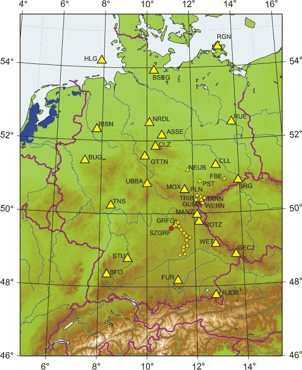 Seismic arrays vs. seismic network? German regional seismological network (GRSN).