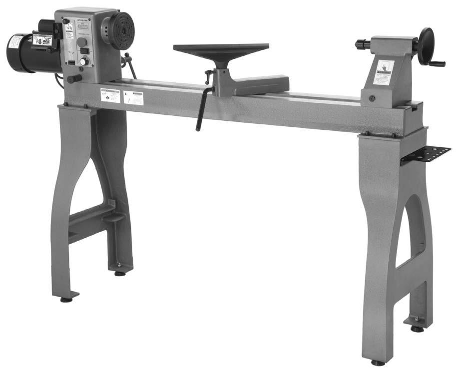 MODEL G0632Z 16" X 42" VARIABLE- SPEED WOOD LATHE MANUAL INSERT The Model G0632Z is the same machine as the Model G0632 except it has a higher full-load current rating, a different inverter and
