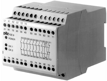 Contact expander module for increasing the number of available contacts Approvals Unit features Positive-guided relay outputs: 8 safety contacts (N/O), instantaneous 1 auxiliary contact (N/C),