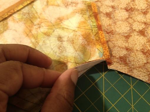 Assemble the Pumpkin Ring and Background Clip the inner seams almost to the stitched line this will help the circle lay flat after you turn it right side out.