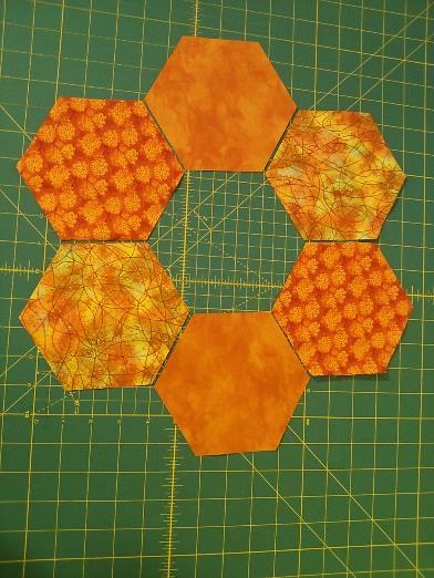 Assemble the Pumpkin Ring and Background Pumpkins Cut 1 5-1/4 strip light orange print Cut 1
