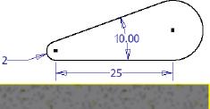 i). Start the line command and select the top endpoint of the left vertical edge and the top point of the arc. j). Add a 20 degree dimension between the angled line and the bottom horizontal line. 6).