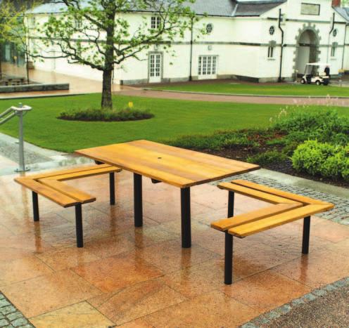 Boards 32 x 145mm finished See pages 73-75 for timber specifications and finishes Frames 89 x 4mm circular hollow table legs and 60 x 3mm Seat height 482mm, table height 792mm black as standard (see
