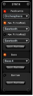 The Synth Panel The Synth Panel contains 6 elements. PadScapes Some useful pads with varying degrees of movement.