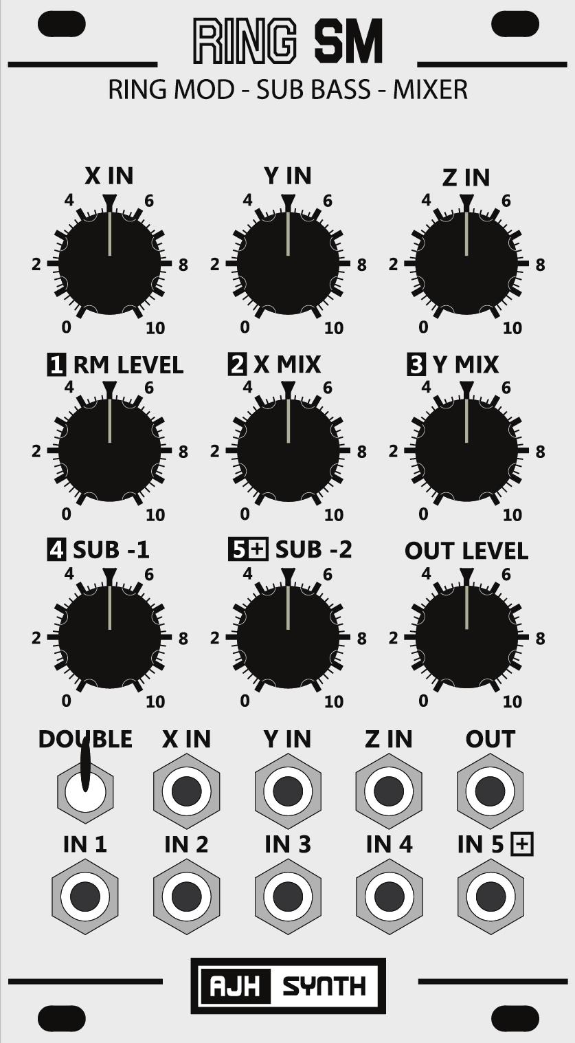 Controls, Inputs and Outputs 2 Y Input Level Z Input Level 3 1 X Input Level 4 RM Output Level (Mixer Channel 1 Level) 7 Sub -1 Level (Mixer Channel 4 Level) 11 X Input Jack 10 Freq.