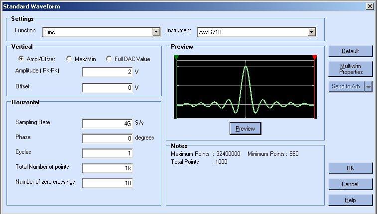 How to... Create Advanced Waveforms Sinc Wave File> Standard Waveform To create a standard waveform select File> Standard Waveform.
