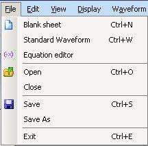 Operating Basics Menus The menu bar of the application changes depending on whether a waveform is displayed.
