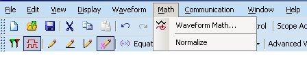 Operating Basics The Waveform menu selections are: Table 3-5: Waveform menu options and their descriptions Menu selection Description Equation Editor.