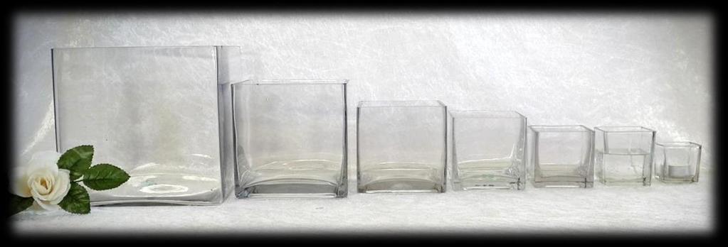 Square Glass Vases 20cm x 20cm CODE CSSQV030 Square Glass Vases