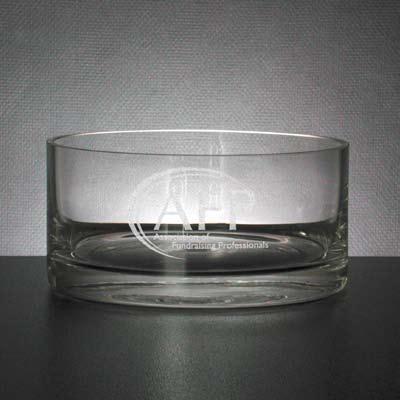 AFP-03 Glass Bowl 5"h x 10" diameter mouth blown glass bowl. Glass has very pale green aqua tint.