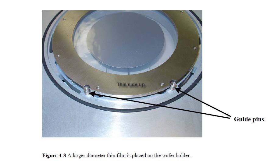 m When positioning the top film holder on the guides pins make sure that you can read THIS SIDE UP, if you place the top film in the drawer upside down, major damage can occur with the machine.