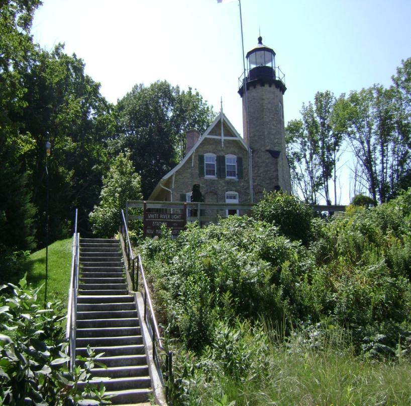 White River Light Station The White River Light Station sits on a channel that goes from Lake Michigan to White Lake.