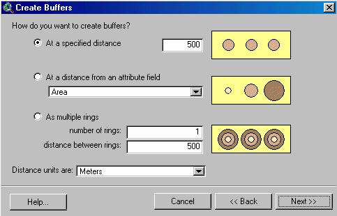 Perform the buffer distance to 1000 meters. Figure 6 is shown buffer road dialog; and displaying of the result Buffer_road.
