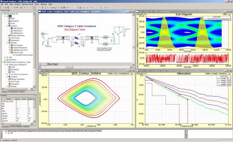 Designer SI Circuit Simulator- Nexxim Engine (transient, fast convolution, statistical and IBIS-AMI circuit simulation) Integrated