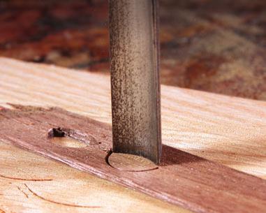 After marking the location for the overall inlay, hold the workpiece in place to