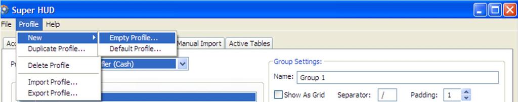 In addition, you can create a New Profile or a Duplicate Profile from the Profile menu option at the top.
