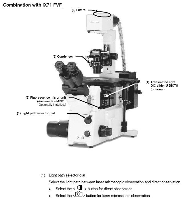 6.3. Familiarise yourself with the Layout of the Inverted Microscope: Figure 4: