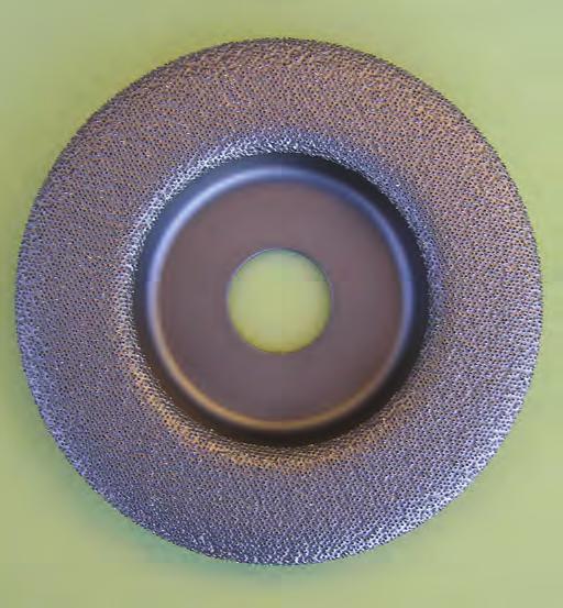 REDUCED SPARKING GRINDING DISCS Benefits of reduced sparking: Workpiece visibility is improved, allowing more accurate grinding Reduced fire hazard from sparks Resinoid Grinding Disc at 10,000 RPM EB
