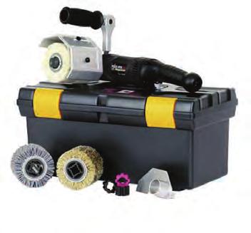 Part Number 47004A PTX Professional Kit for Metalworking includes: 1 PTX Eco Smart machine 1 Professional Case (P/N 80002) 1 40 grit flap wheel, 4" x 4-1/8" (P/N 47211) 1 80 grit Interleaf (Combi)