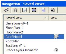 Select the Design Layers tab, turn on visibility of the Mod-Roof layer, and then make it the active layer, as shown at left.