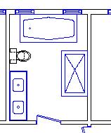 17. In the Navigation palette, activate the Floor Plan-1 saved view, press Ctrl+5, and then zoom in on the kitchen area. Insert kitchen symbols in the order listed below.