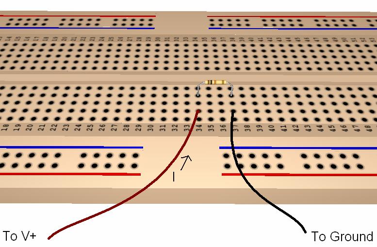 Short rows of 5 holes each are used to build nodes in your circuit.