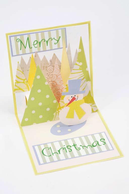 hite Christmas Pop-Up Card Project created by Jo-Ann Fabric and Craft Stores SUPPLIES & TOOLS: Cardstock: light green, ivory, orange, light blue, textured